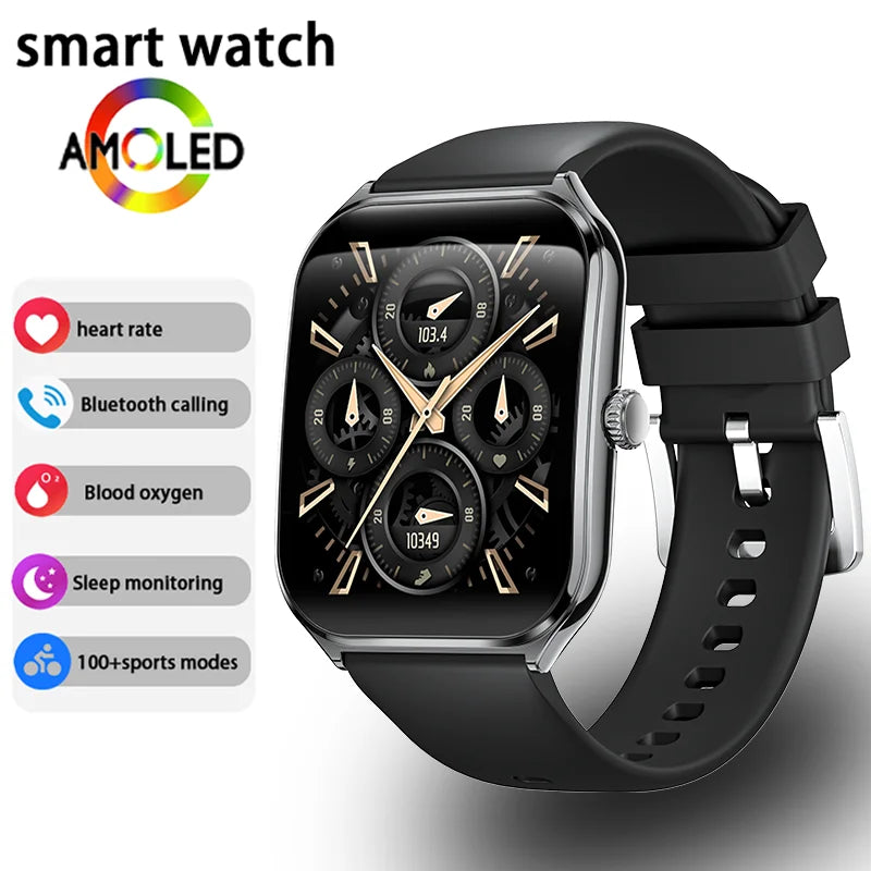 New Ultra-Thin Smartwatch 1.96” AMOLED HD Display | Always-On Time, Call Reminder, Compatible with Huawei – for Men & Women