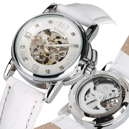 Women’s Automatic Mechanical Skeleton Watch – Hollow Self-Winding Wristwatch