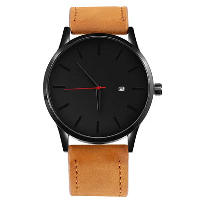 Fashion Men’s Leather Quartz Watch – Casual Sports Wristwatch for Men