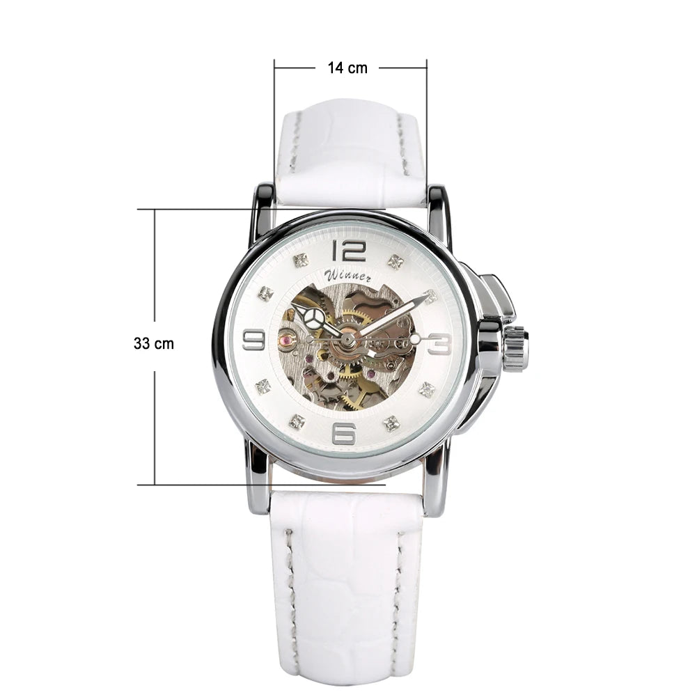 Women’s Automatic Mechanical Skeleton Watch – Hollow Self-Winding Wristwatch