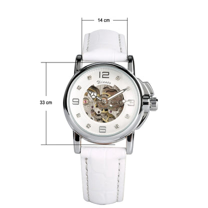Women’s Automatic Mechanical Skeleton Watch – Hollow Self-Winding Wristwatch