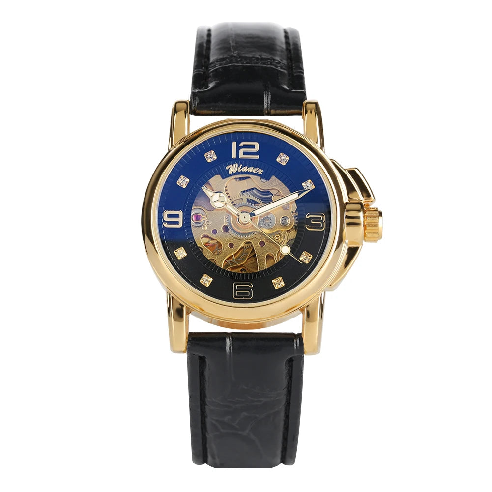 Women’s Automatic Mechanical Skeleton Watch – Hollow Self-Winding Wristwatch