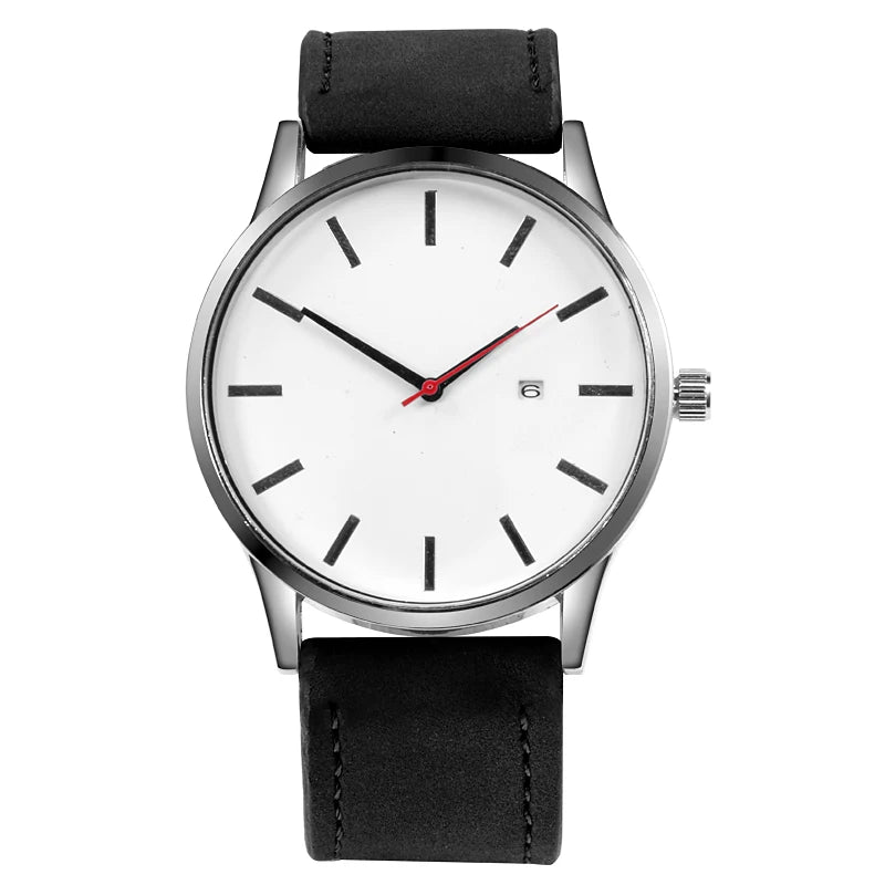 Fashion Men’s Leather Quartz Watch – Casual Sports Wristwatch for Men