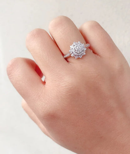 Natural 2 Carat Diamond Ring for Women – 925 Sterling Silver Color Gemstone Jewelry for Wedding & Engagement