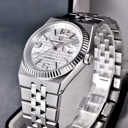 Pagani Design 2025 Men’s Automatic Watch – Luxury 3D Rhombus Dial with Japan Miyota 8215 Movement, Mechanical Waterproof Wristwatch