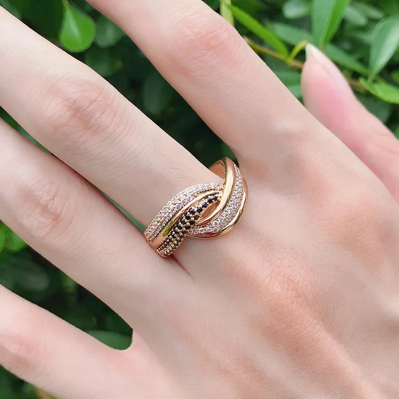 Luxury 18K Rose Gold Wedding Ring for Women – Elegant Real Gold Fine Jewelry Gift
