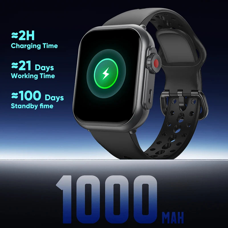 2025 New GPS Smart Watch for Men & Women – 1.96” AMOLED Display, Bluetooth Calls, 100+ Sports Modes, Waterproof Design