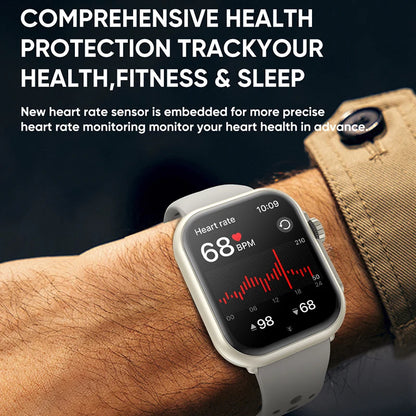 2025 New GPS Smart Watch for Men & Women – 1.96” AMOLED Display, Bluetooth Calls, 100+ Sports Modes, Waterproof Design