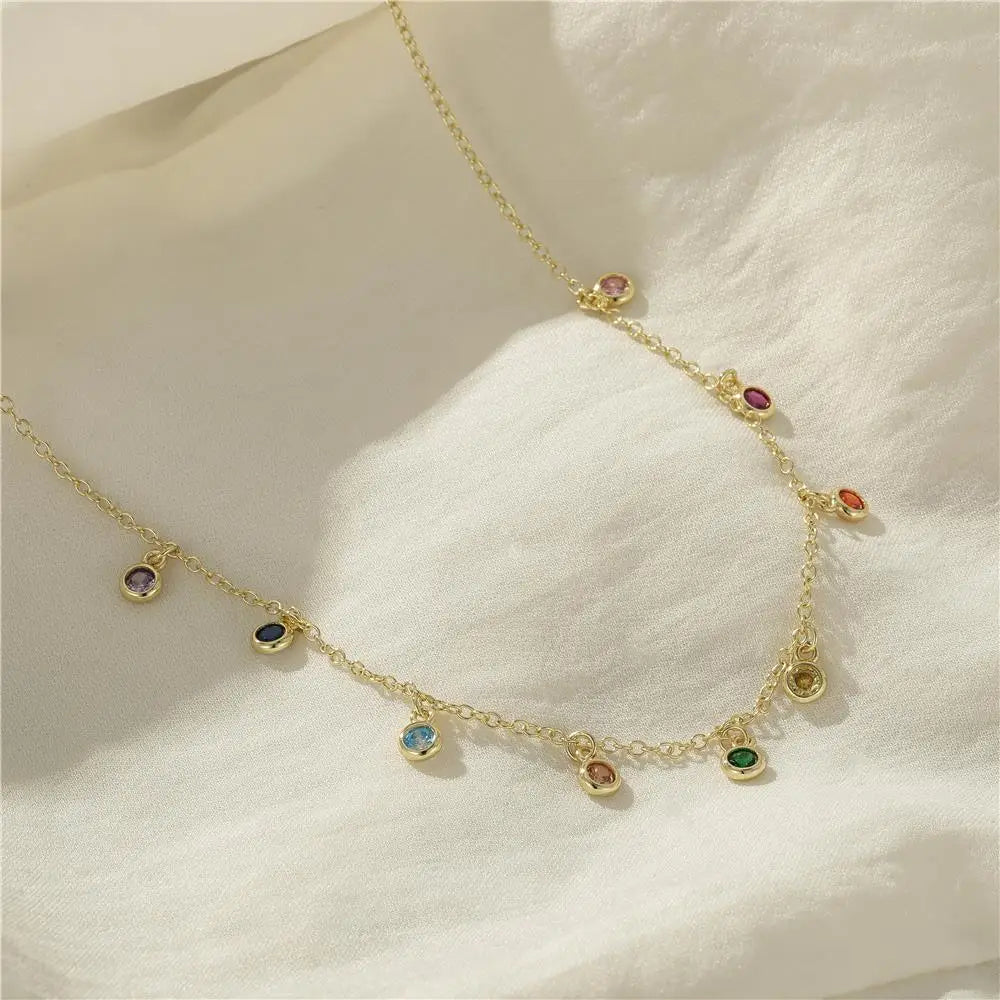 Elegant 925 Sterling Silver Zircon Necklace for Women – French Style Fine Chain Jewelry