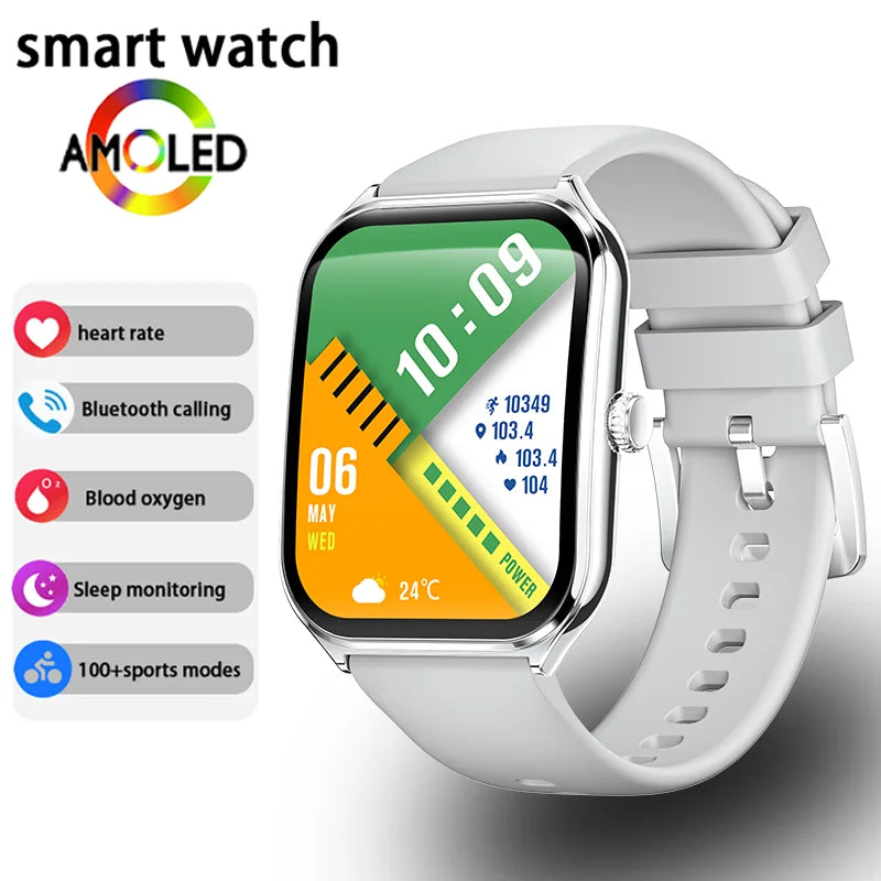 New Ultra-Thin Smartwatch 1.96” AMOLED HD Display | Always-On Time, Call Reminder, Compatible with Huawei – for Men & Women