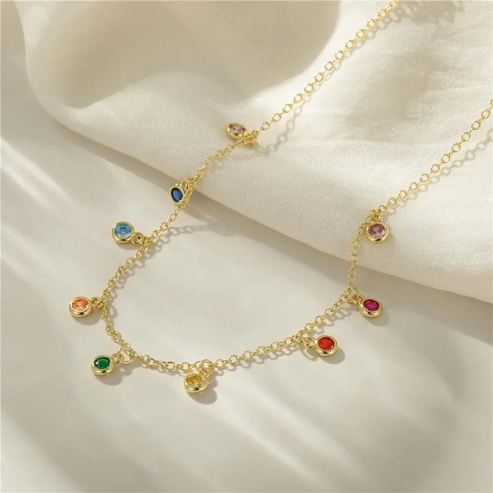 Elegant 925 Sterling Silver Zircon Necklace for Women – French Style Fine Chain Jewelry