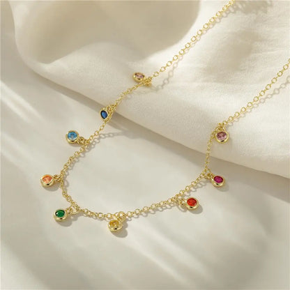 Elegant 925 Sterling Silver Zircon Necklace for Women – French Style Fine Chain Jewelry