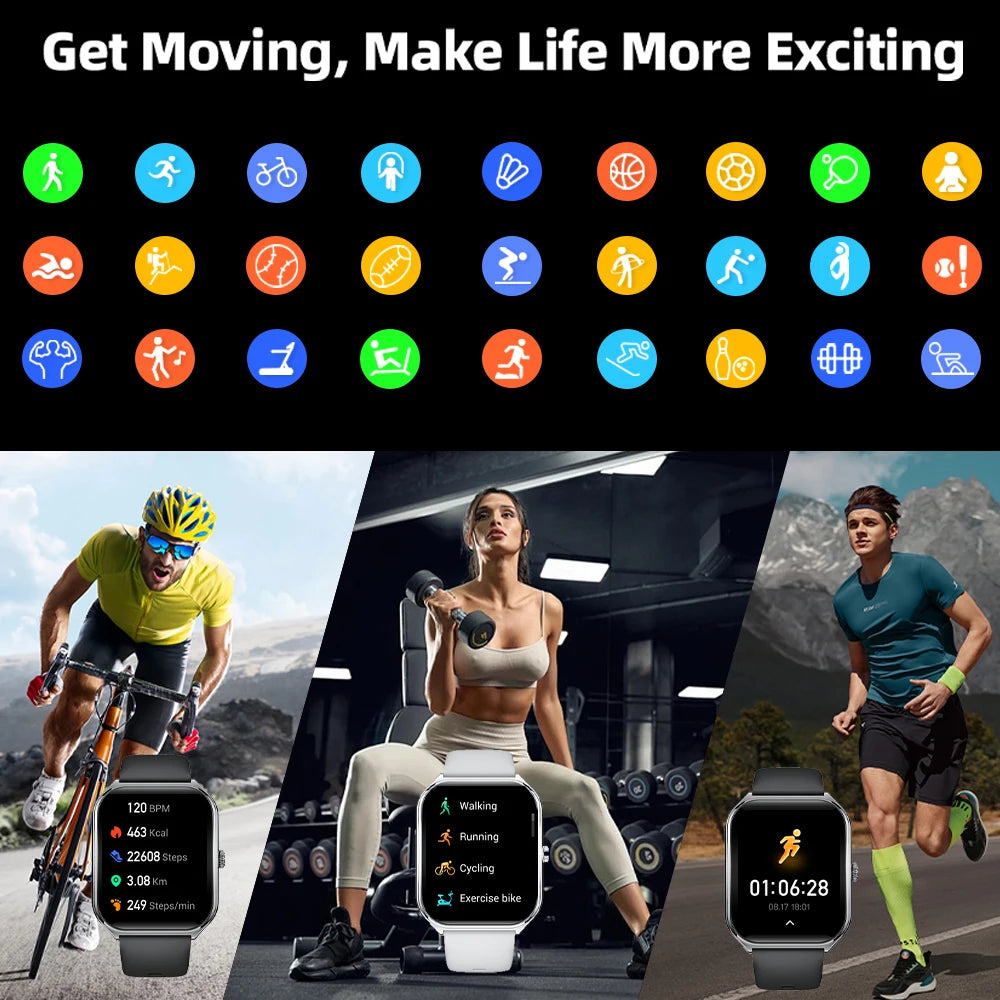 New Ultra-Thin Smartwatch 1.96” AMOLED HD Display | Always-On Time, Call Reminder, Compatible with Huawei – for Men & Women