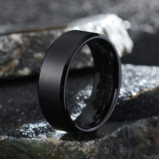Men’s Stainless Steel Rings – Simple Classic Bands in Black, Gold & Silver