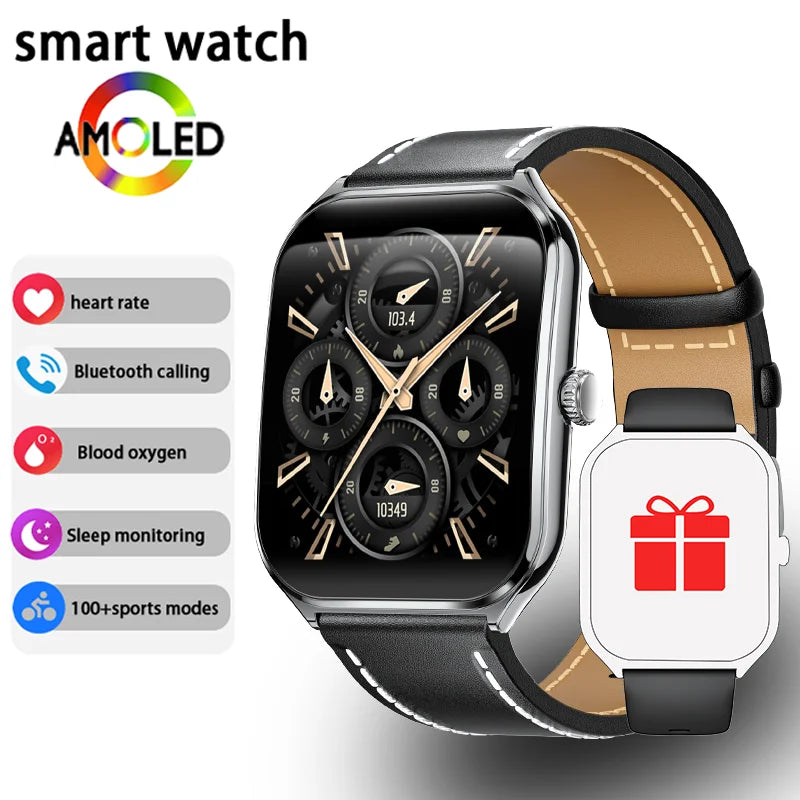 New Ultra-Thin Smartwatch 1.96” AMOLED HD Display | Always-On Time, Call Reminder, Compatible with Huawei – for Men & Women
