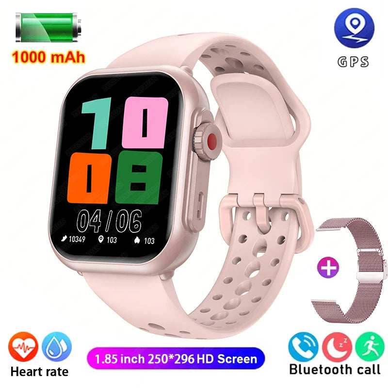 2025 New GPS Smart Watch for Men & Women – 1.96” AMOLED Display, Bluetooth Calls, 100+ Sports Modes, Waterproof Design