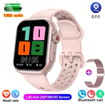 2025 New GPS Smart Watch for Men & Women – 1.96” AMOLED Display, Bluetooth Calls, 100+ Sports Modes, Waterproof Design