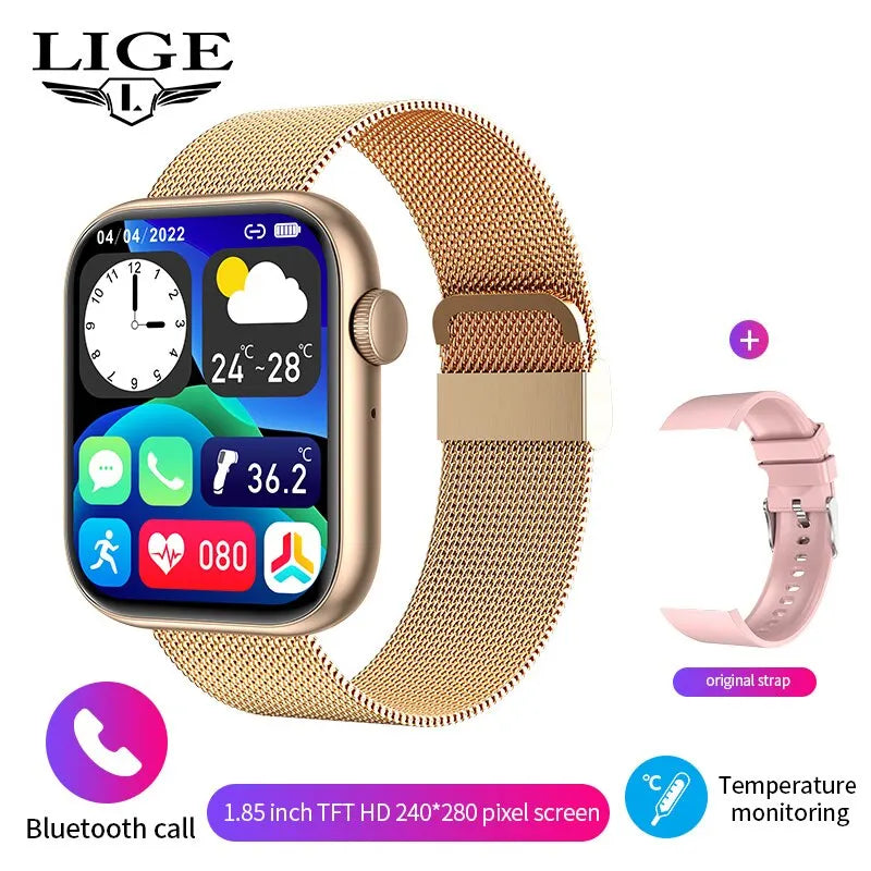 LIGE Women’s Smartwatch – Waterproof Fitness Tracker with Bluetooth Call, Full Touch HD Screen, Elegant Sports Watch for Ladies