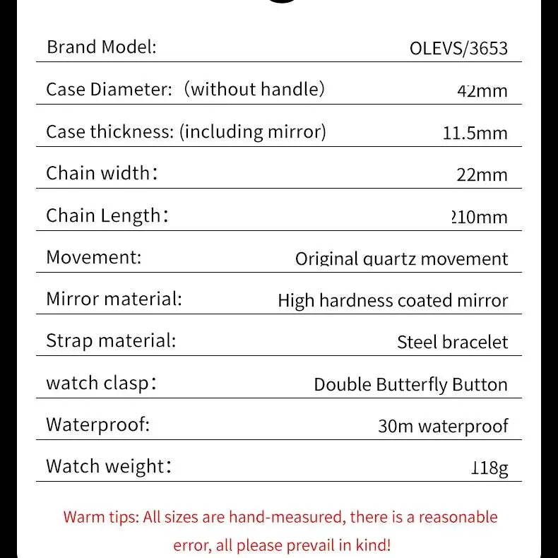 OLEVS Moon Phase Men’s Luxury Watch – Waterproof Quartz Chronograph with Date Display