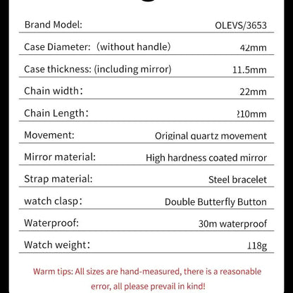 OLEVS Moon Phase Men’s Luxury Watch – Waterproof Quartz Chronograph with Date Display