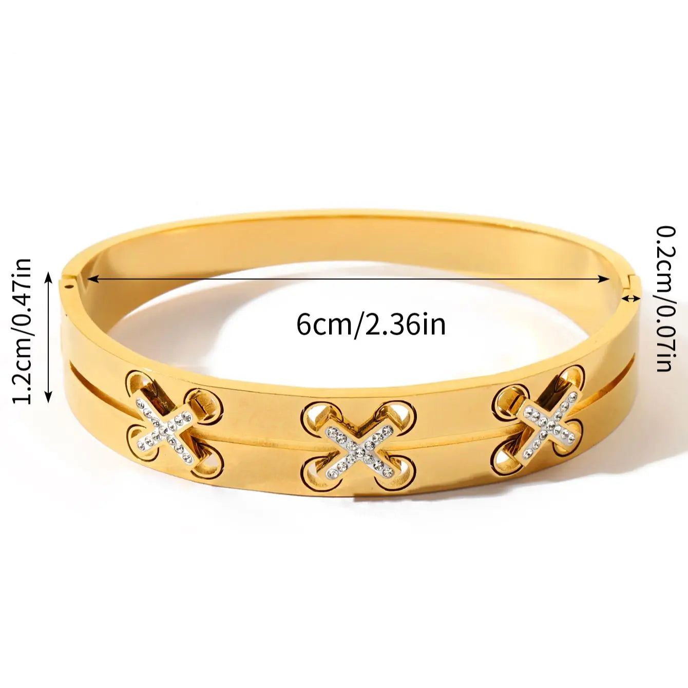 Elegant Luxury Stainless Steel Bracelet for Women – Rolling Beads, Bow & Heart Charm, Zircon Layered Stackable Bangle