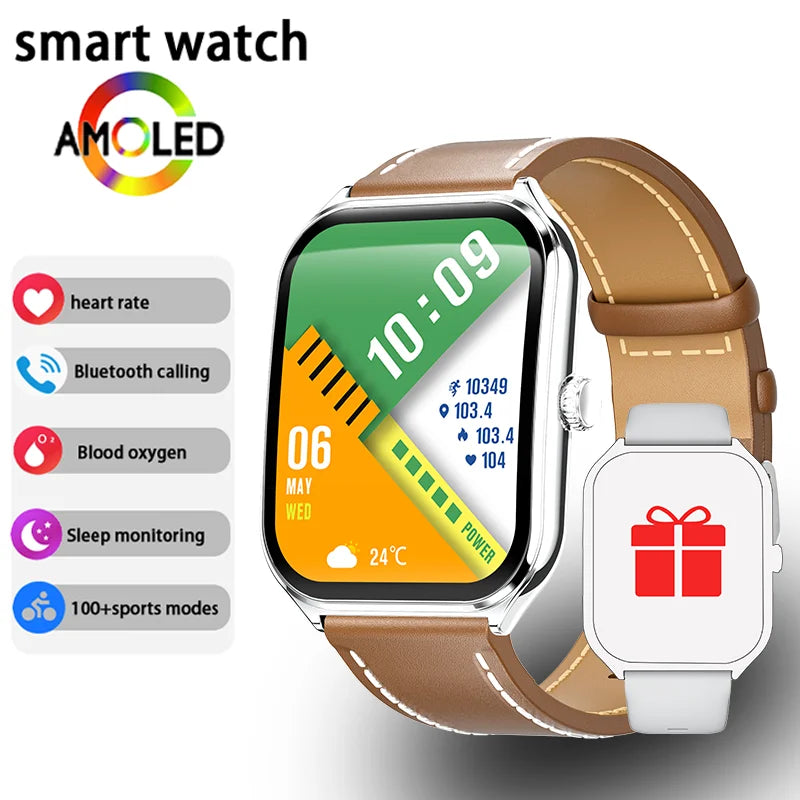 New Ultra-Thin Smartwatch 1.96” AMOLED HD Display | Always-On Time, Call Reminder, Compatible with Huawei – for Men & Women