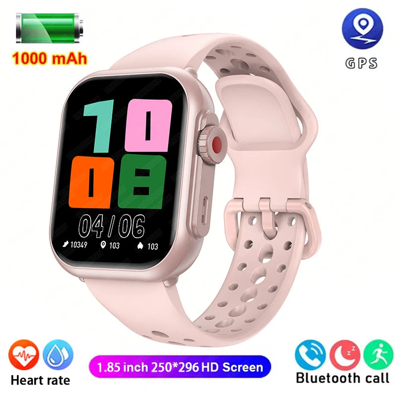 2025 New GPS Smart Watch for Men & Women – 1.96” AMOLED Display, Bluetooth Calls, 100+ Sports Modes, Waterproof Design