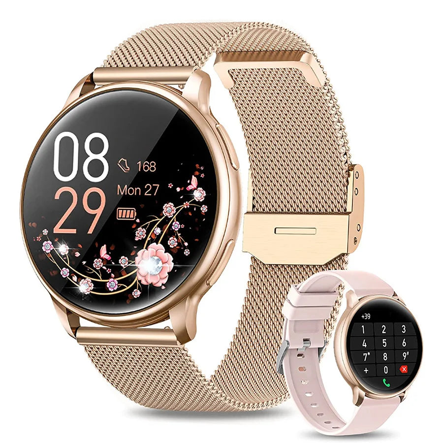 Smartwatch for Women with Phone Function – 1.39” HD Full Touch Screen, Heart Rate & Sleep Monitor, Menstrual Cycle Tracker, Fitness Pedometer Watch