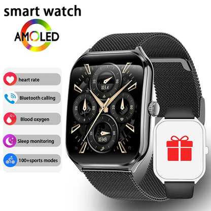 New Ultra-Thin Smartwatch 1.96” AMOLED HD Display | Always-On Time, Call Reminder, Compatible with Huawei – for Men & Women