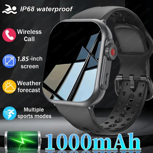 2025 New GPS Smart Watch for Men & Women – 1.96” AMOLED Display, Bluetooth Calls, 100+ Sports Modes, Waterproof Design