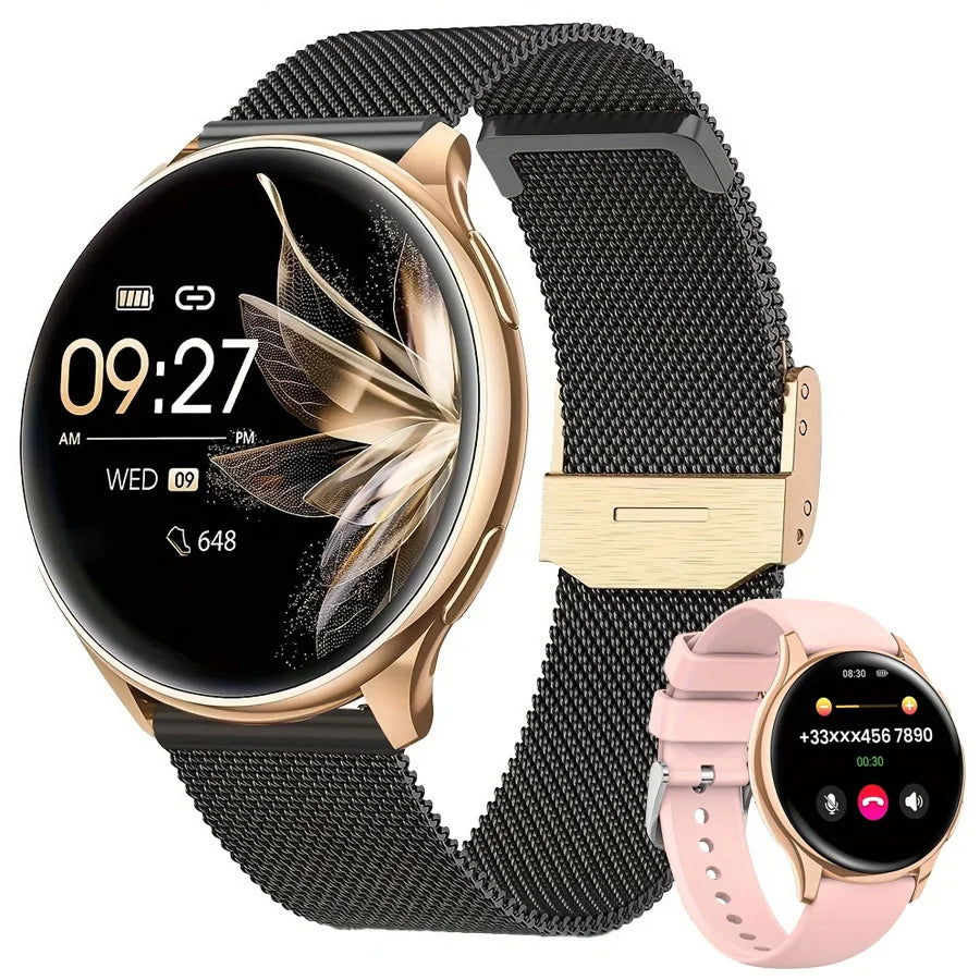 Smartwatch for Women with Phone Function – 1.39” HD Full Touch Screen, Heart Rate & Sleep Monitor, Menstrual Cycle Tracker, Fitness Pedometer Watch