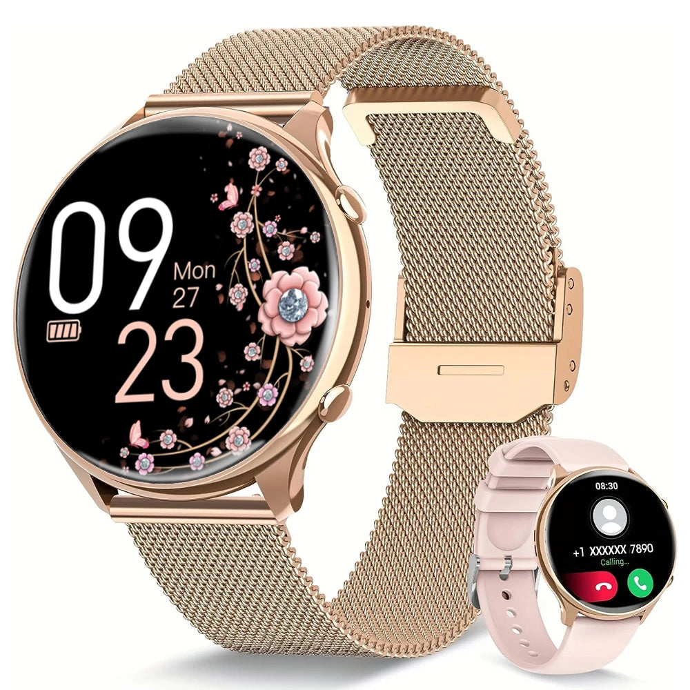 Smartwatch for Women with Phone Function – 1.39” HD Full Touch Screen, Heart Rate & Sleep Monitor, Menstrual Cycle Tracker, Fitness Pedometer Watch