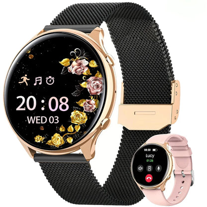 Smartwatch for Women with Phone Function – 1.39” HD Full Touch Screen, Heart Rate & Sleep Monitor, Menstrual Cycle Tracker, Fitness Pedometer Watch