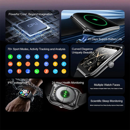 New Ultra-Thin Smartwatch 1.96” AMOLED HD Display | Always-On Time, Call Reminder, Compatible with Huawei – for Men & Women