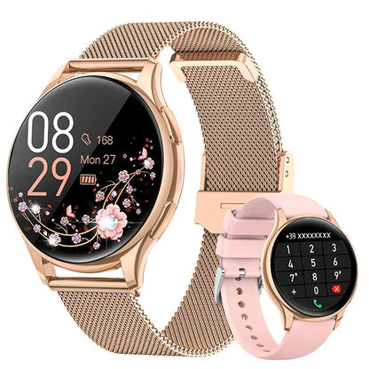 Smartwatch for Women with Phone Function – 1.39” HD Full Touch Screen, Heart Rate & Sleep Monitor, Menstrual Cycle Tracker, Fitness Pedometer Watch