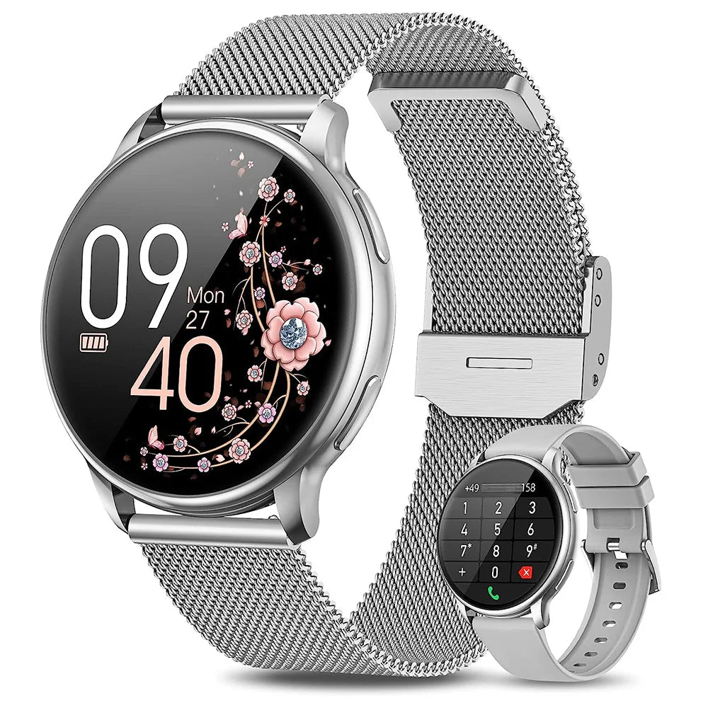 Smartwatch for Women with Phone Function – 1.39” HD Full Touch Screen, Heart Rate & Sleep Monitor, Menstrual Cycle Tracker, Fitness Pedometer Watch